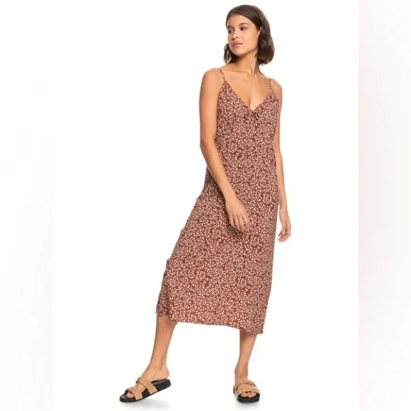 Roxy | Dresses | Roxy Lady Winter Midi Sun Dress Brownwhite M